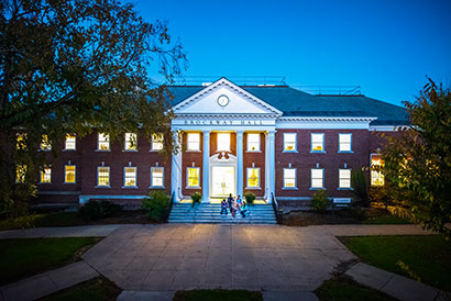 Brockway Hall at dusk